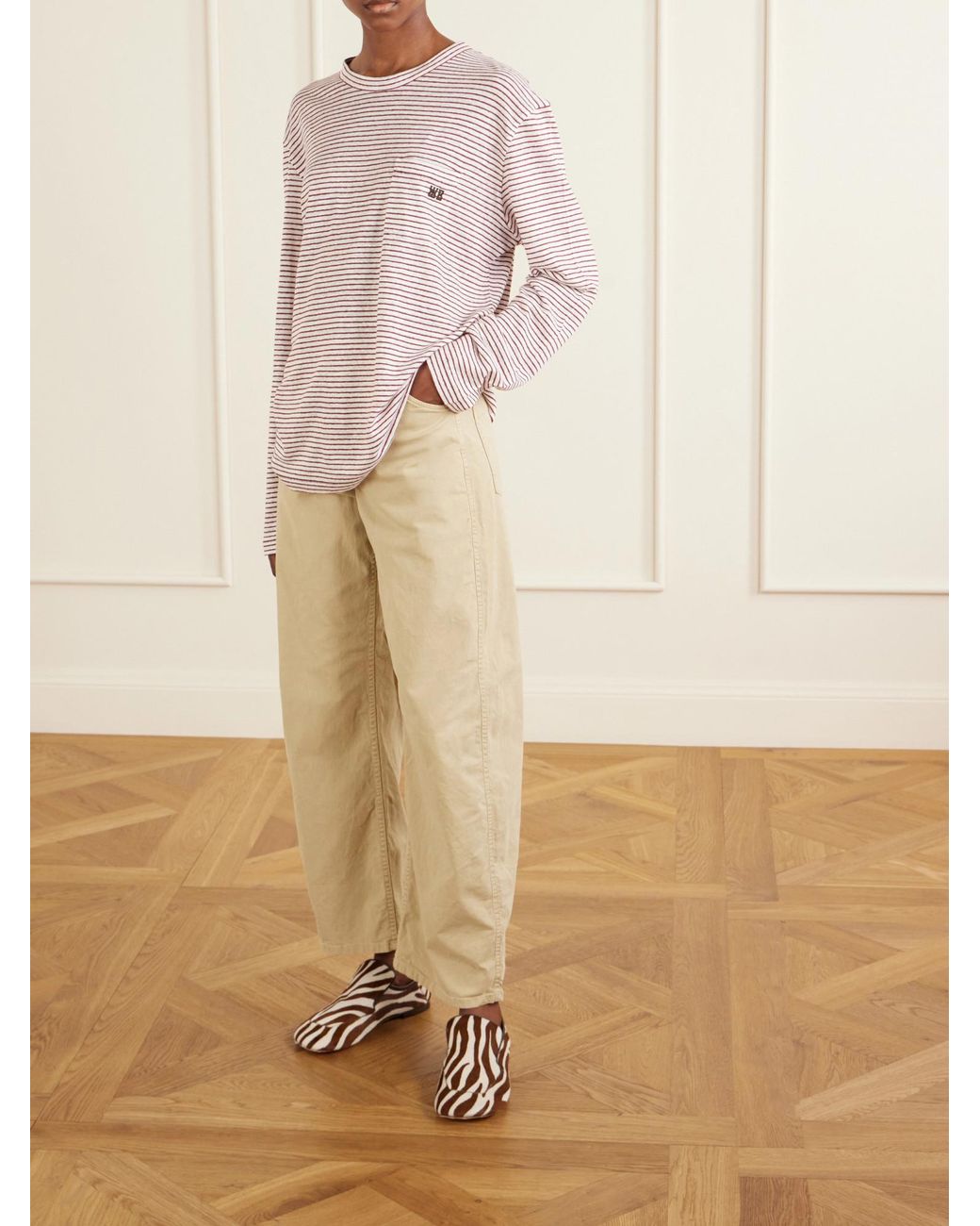 Wales Bonner Pink Loose Striped T-Shirt