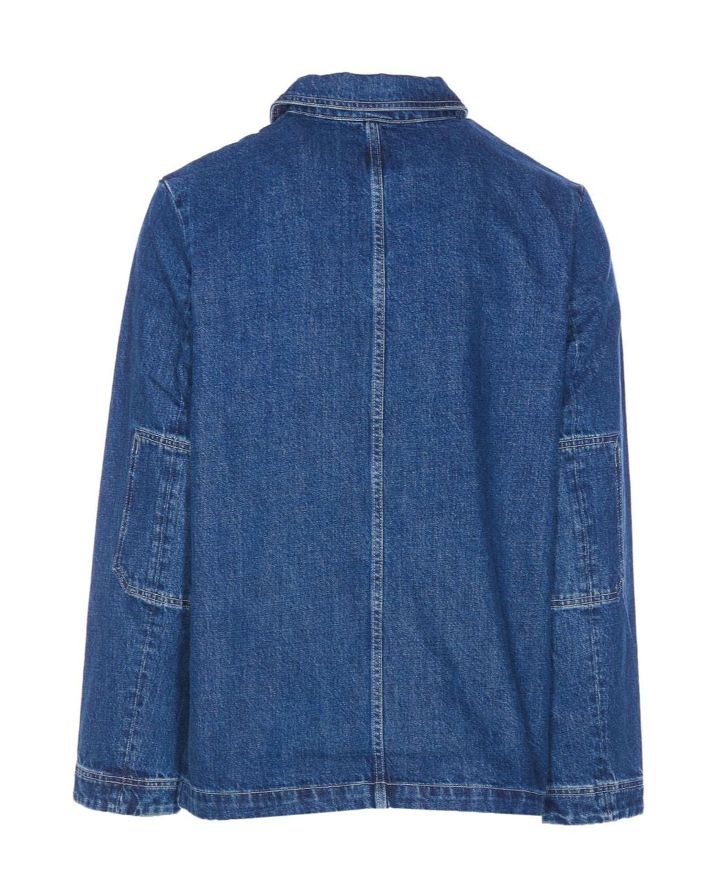 A.P.C. Blue Logo Patch Denim Overshirt for men