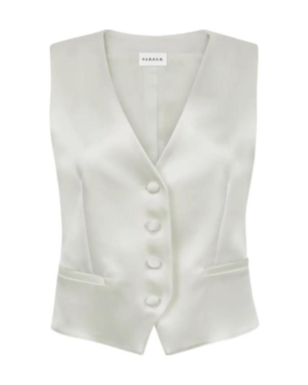 P.A.R.O.S.H. White Button-Fastening Waistcoat