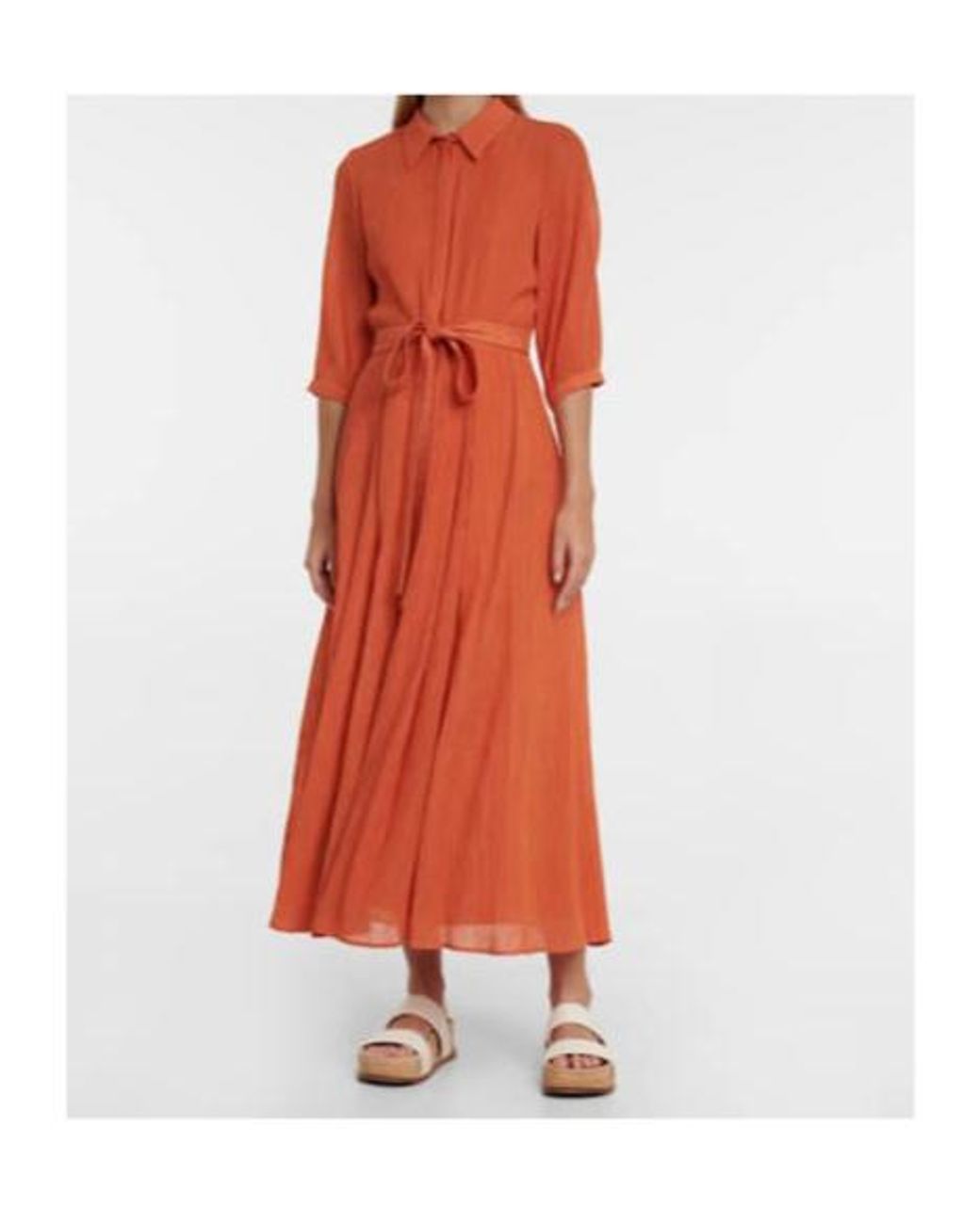 Gabriela Hearst Orange Shirt Dress