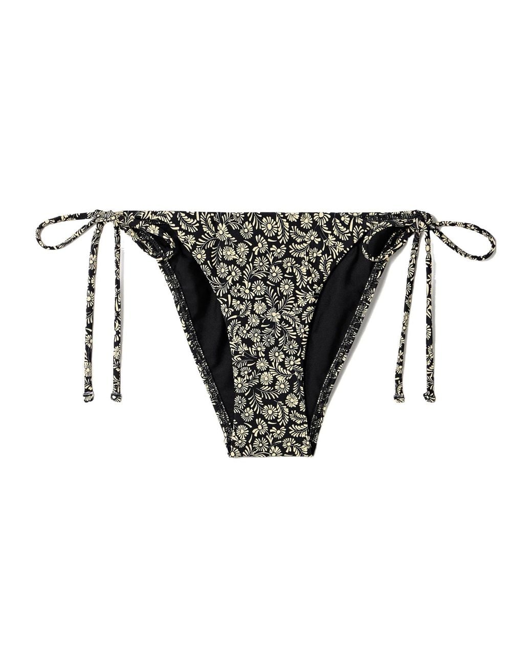 Matteau Black The String Floral-Print Recycled Bikini Briefs