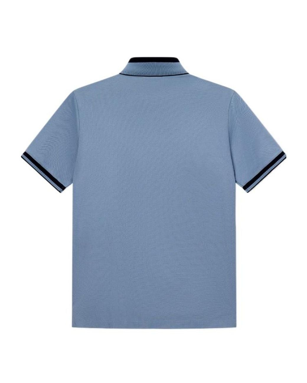 Emporio Armani Blue Logo-Embroidered Polo Shirt for men