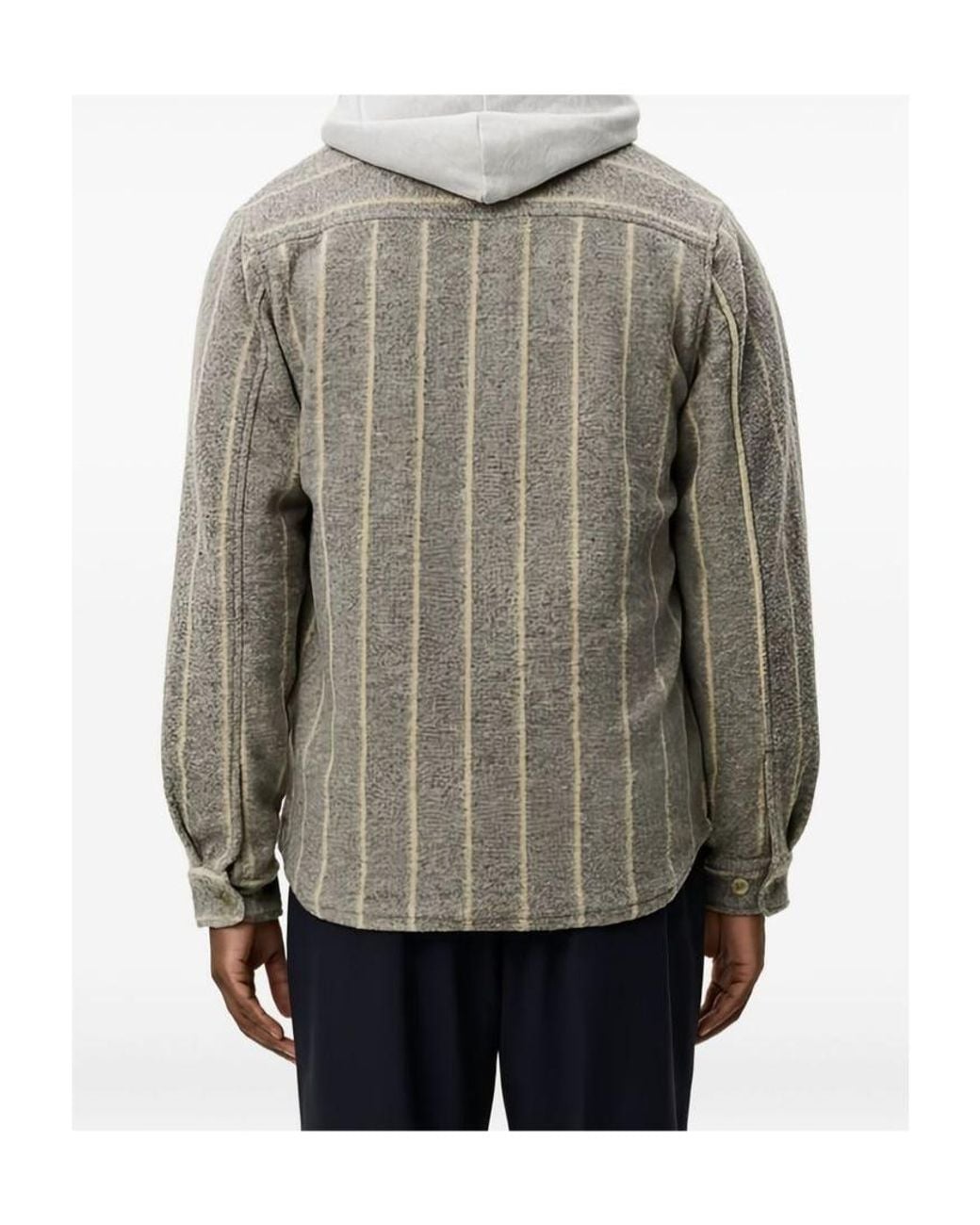 Les Deux Gray Striped Overshirt for men