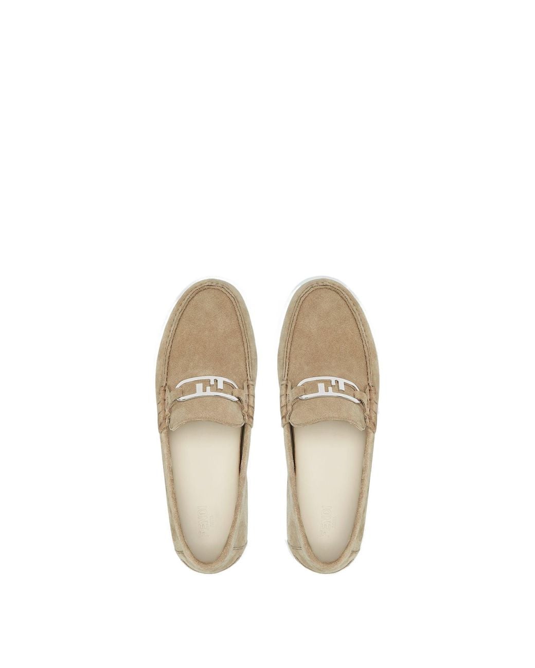 Fendi White O'Lock Slip-On Loafers for men