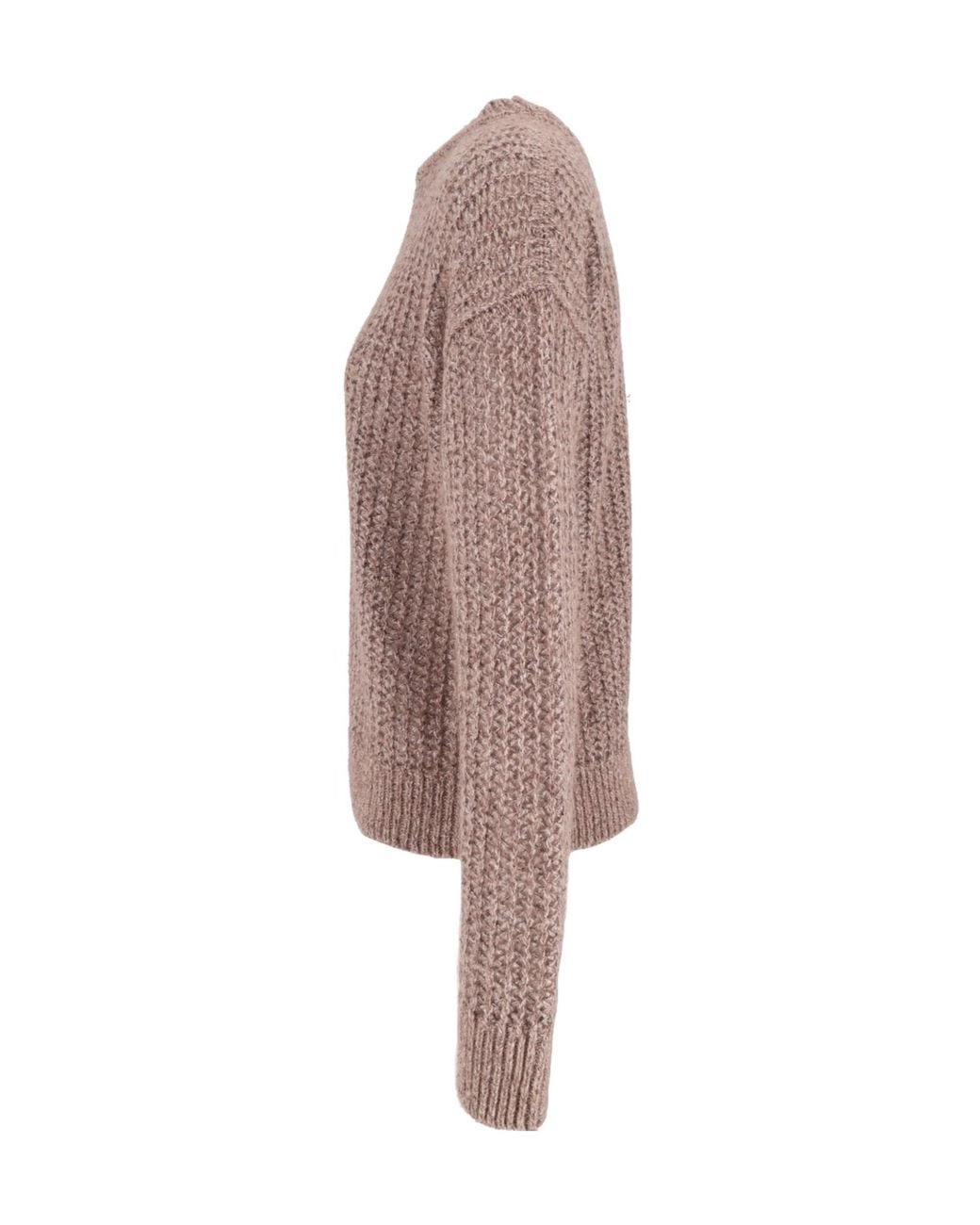 Peserico Brown Sequin-Embellished Knit Sweater