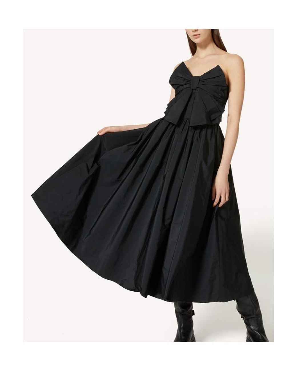 RED Valentino Black Bow Detailed Strapless