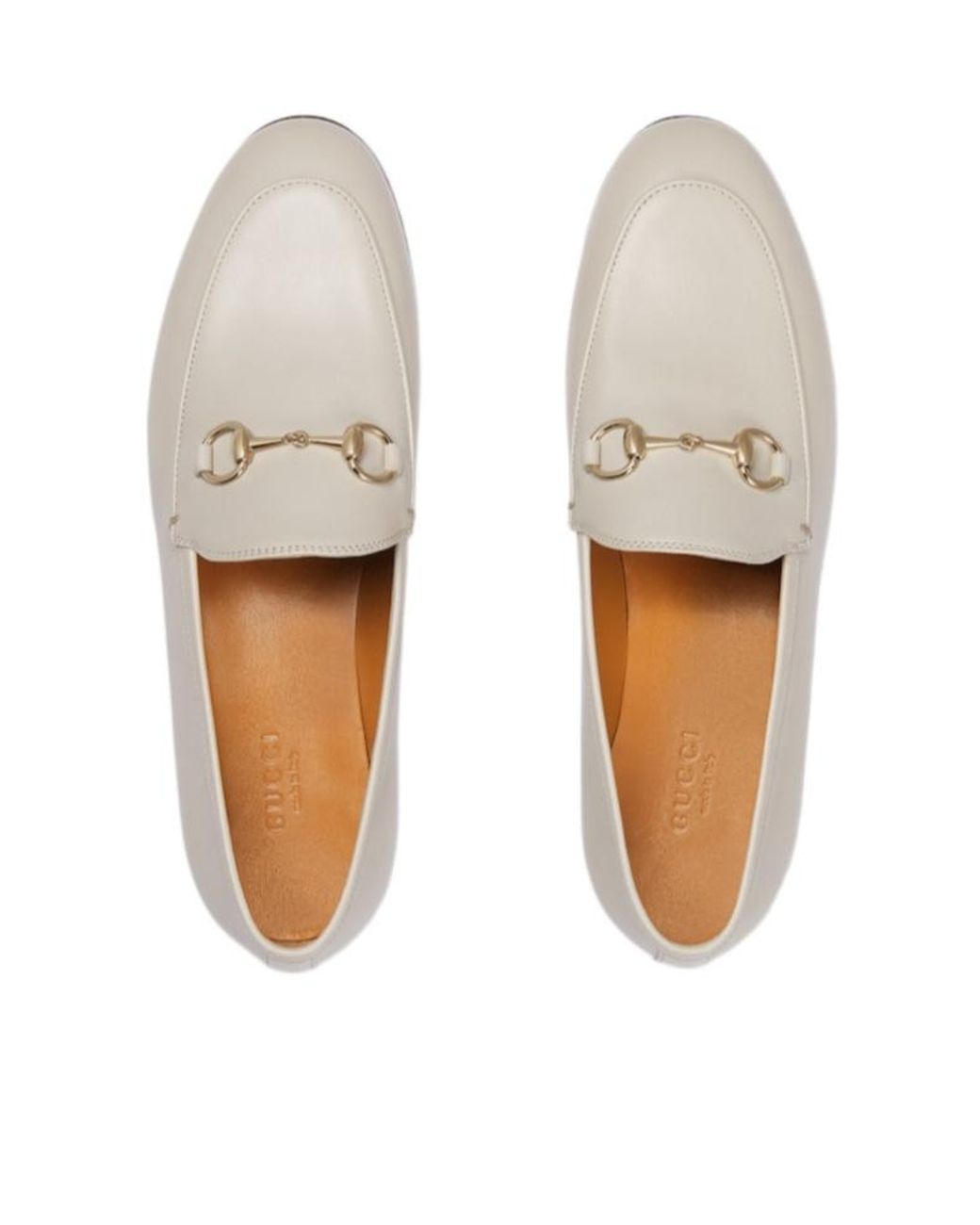 Gucci White Jordaan Loafers
