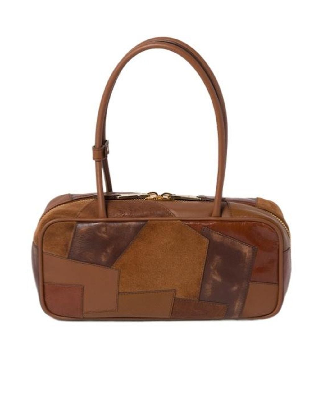 Miu Miu Brown Beau Leather Patchwork Bag
