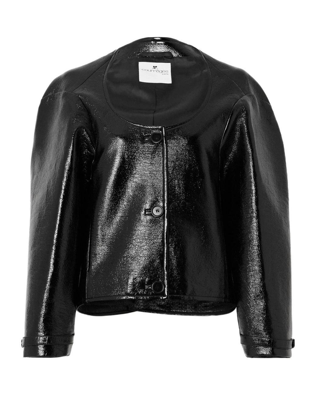 Courreges Black Cocoon Convertible Coated Cotton-Blend Jacket