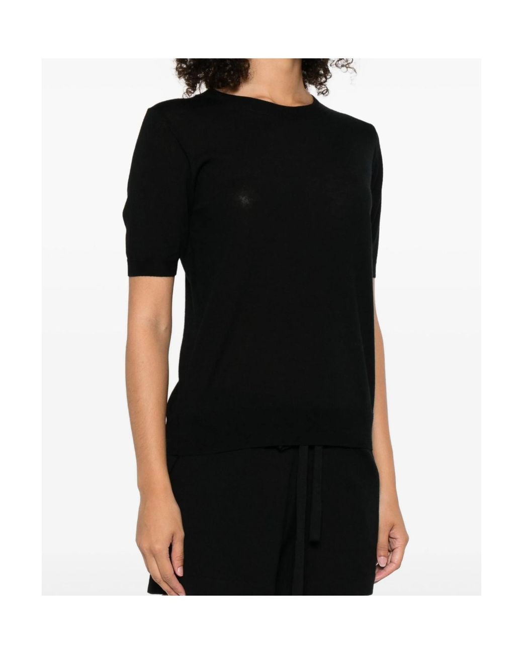 P.A.R.O.S.H. Black P.A.R.O..H. Shhort Sleeved Crewneck Jumper