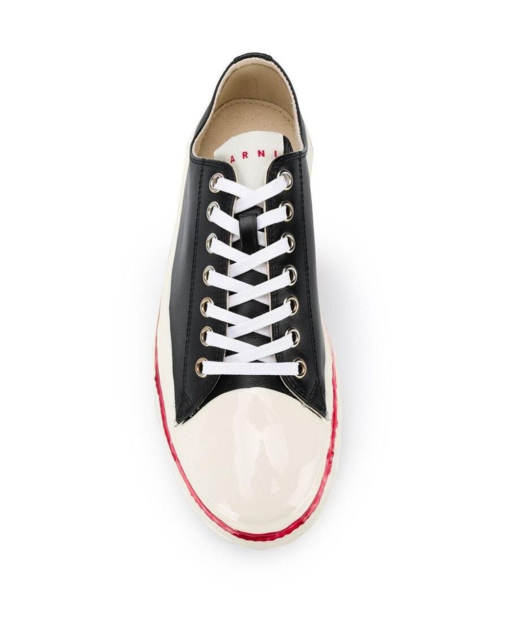 Marni Black Leather Lace-Up Sneakers