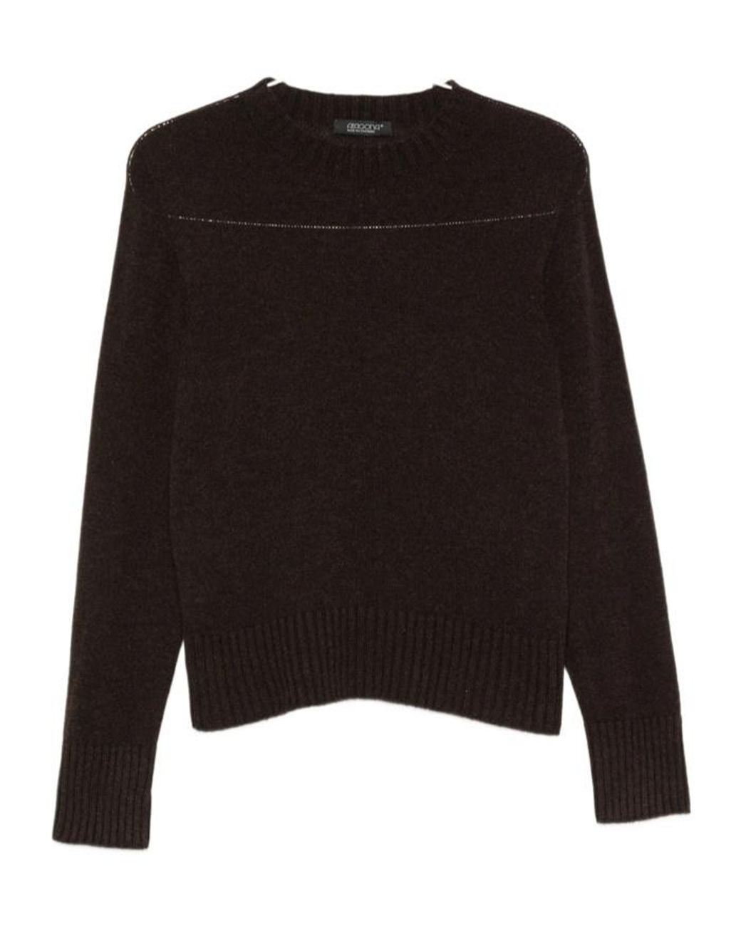 Aragona Black Ribbed-Trim Sweater