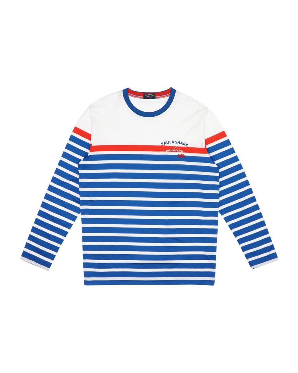 Paul & Shark Blue Logo Striped Long-Sleeved T-Shirt for men