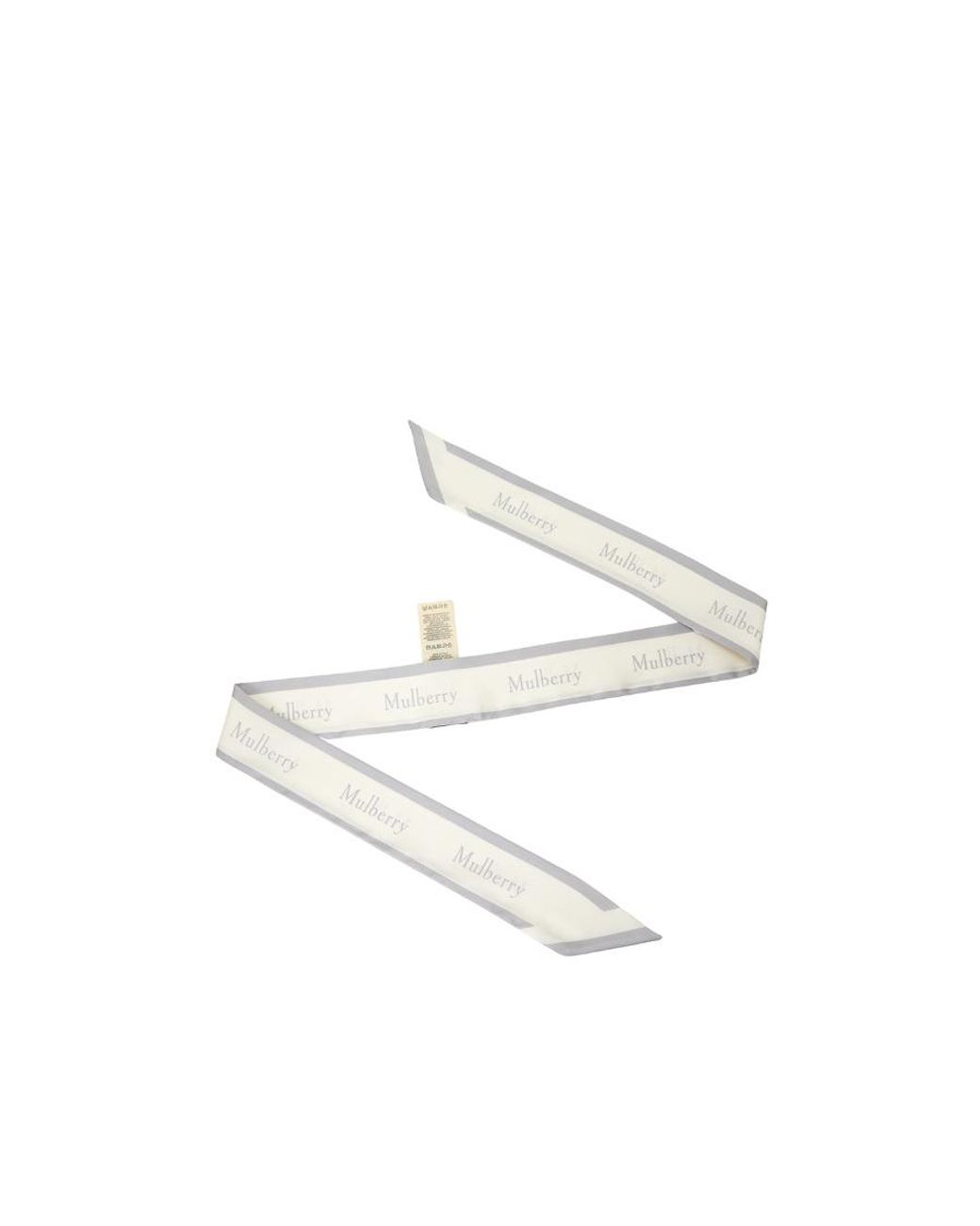 Mulberry White Logo-Border Skinny Scarf