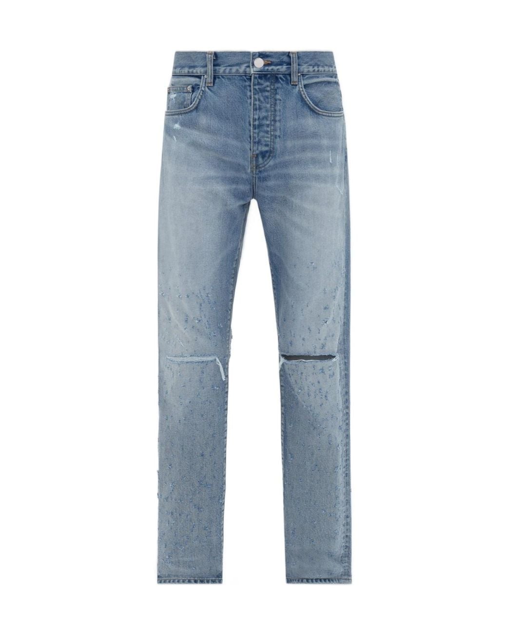 Amiri Blue Shotgun Distressed Straight Jeans for men