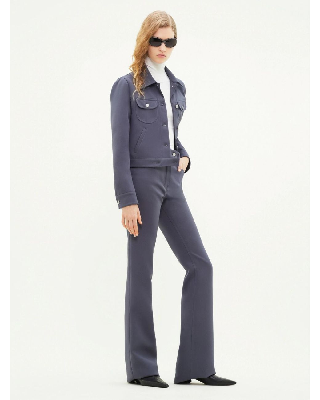 Courreges Blue Twill Casual Trousers