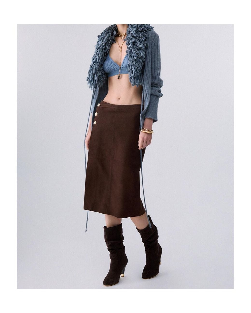 Liu Jo Blue Tie-Waist Knit Cardigan