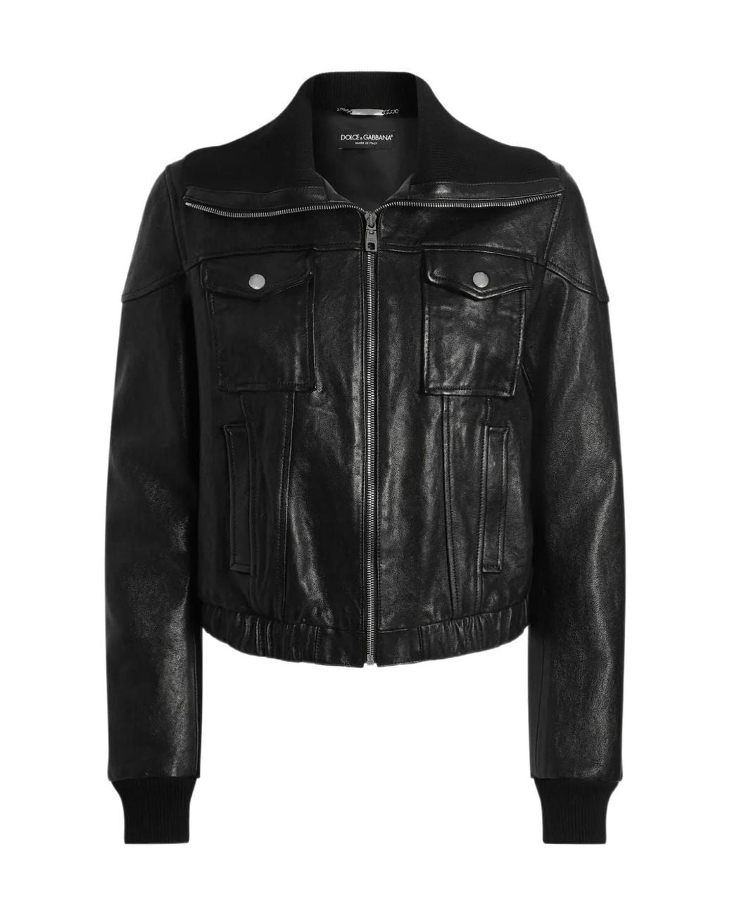 Dolce & Gabbana Black Elasticated Waistband Zipped Jacket