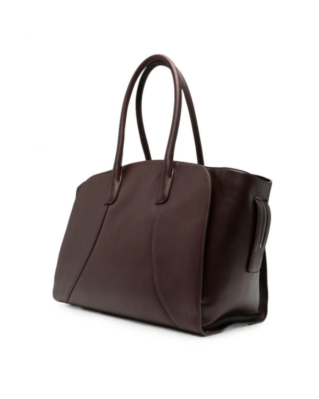 Emporio Armani Brown Logo-Plaque Leather Tote Bag for men