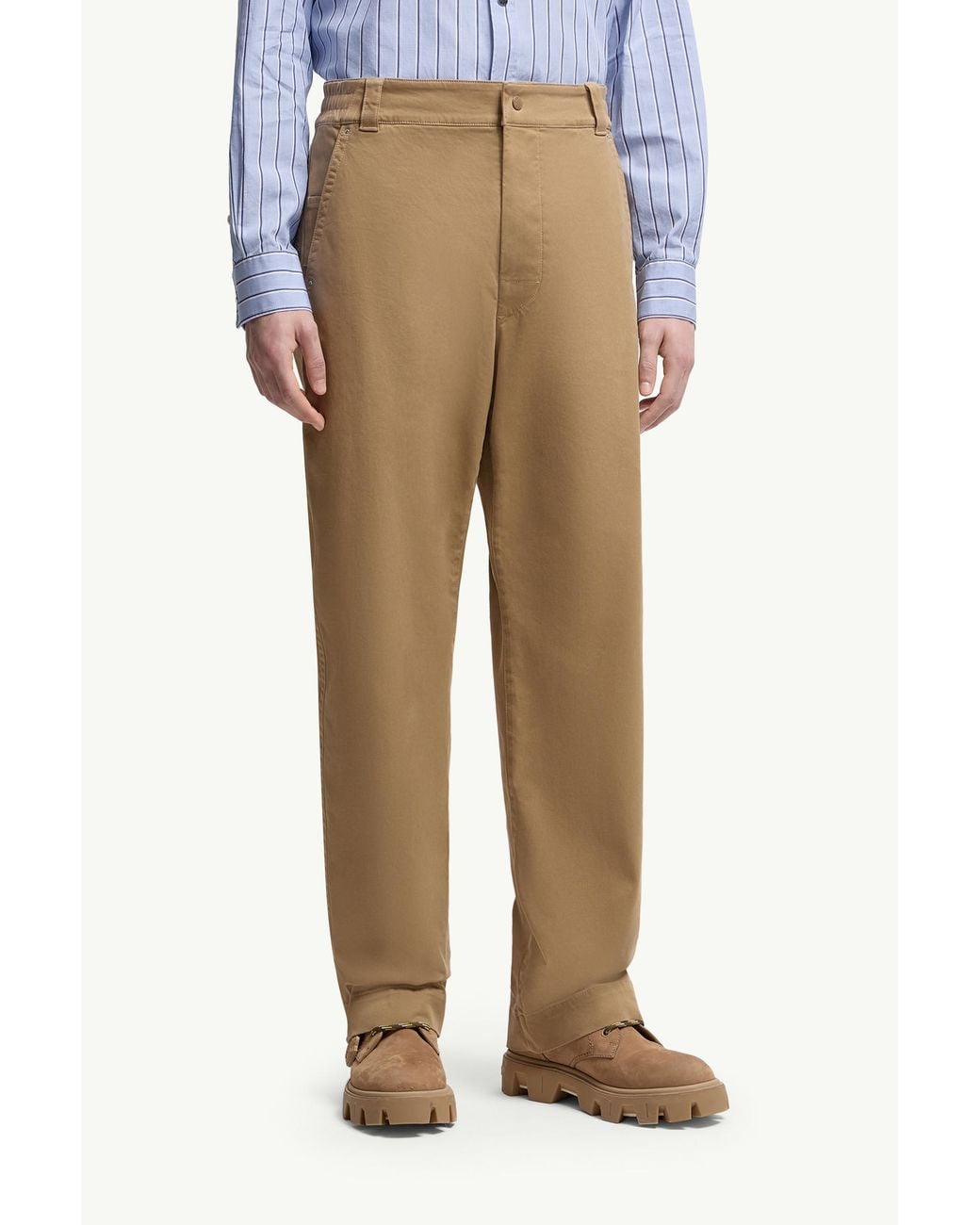 Moncler Natural Straight-Leg Trousers for men