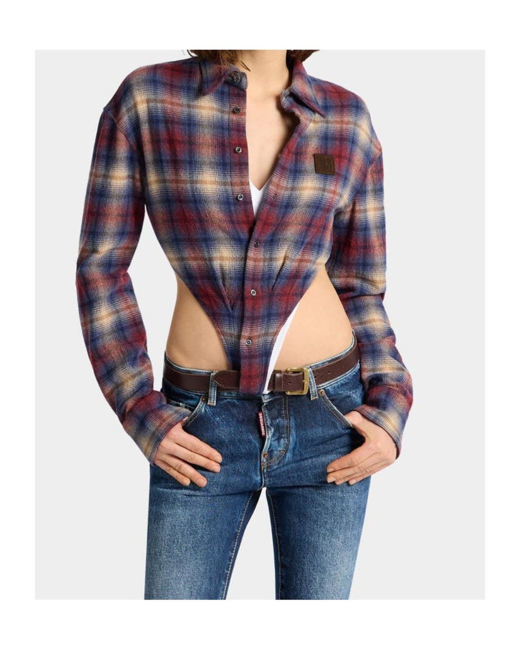 DSquared² Blue Deep-Cut Loop Shirt