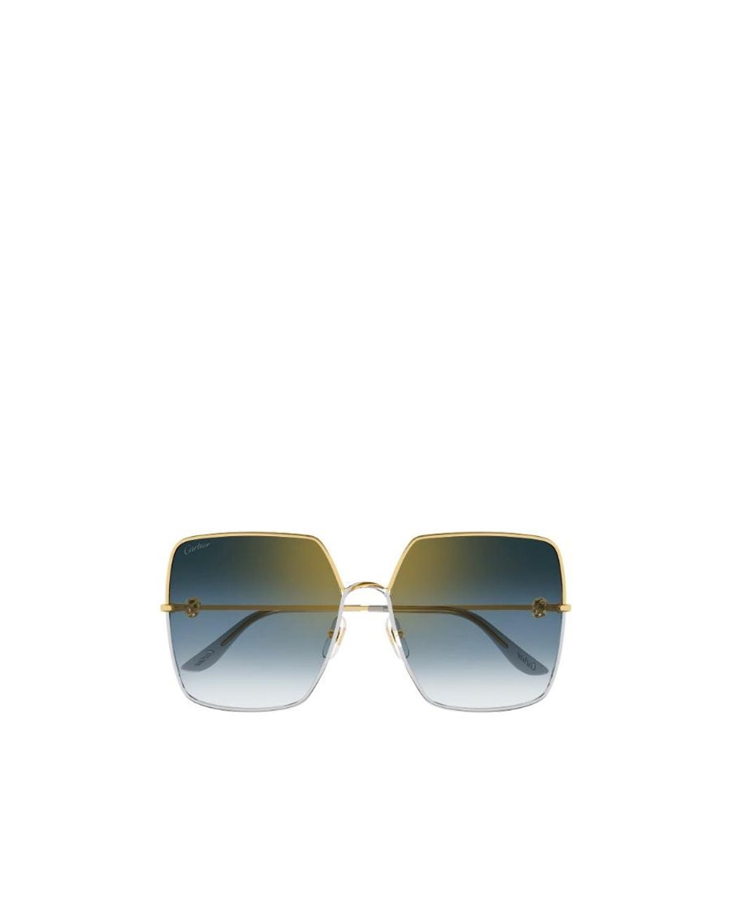 Cartier Blue Square Frame Sunglasses
