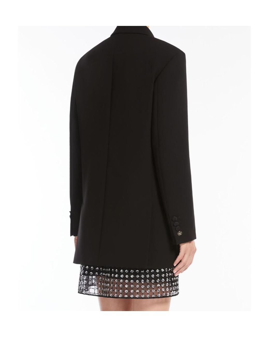 Max Mara Black Pianoforte Double-Breasted Long-Sleeved Jacket