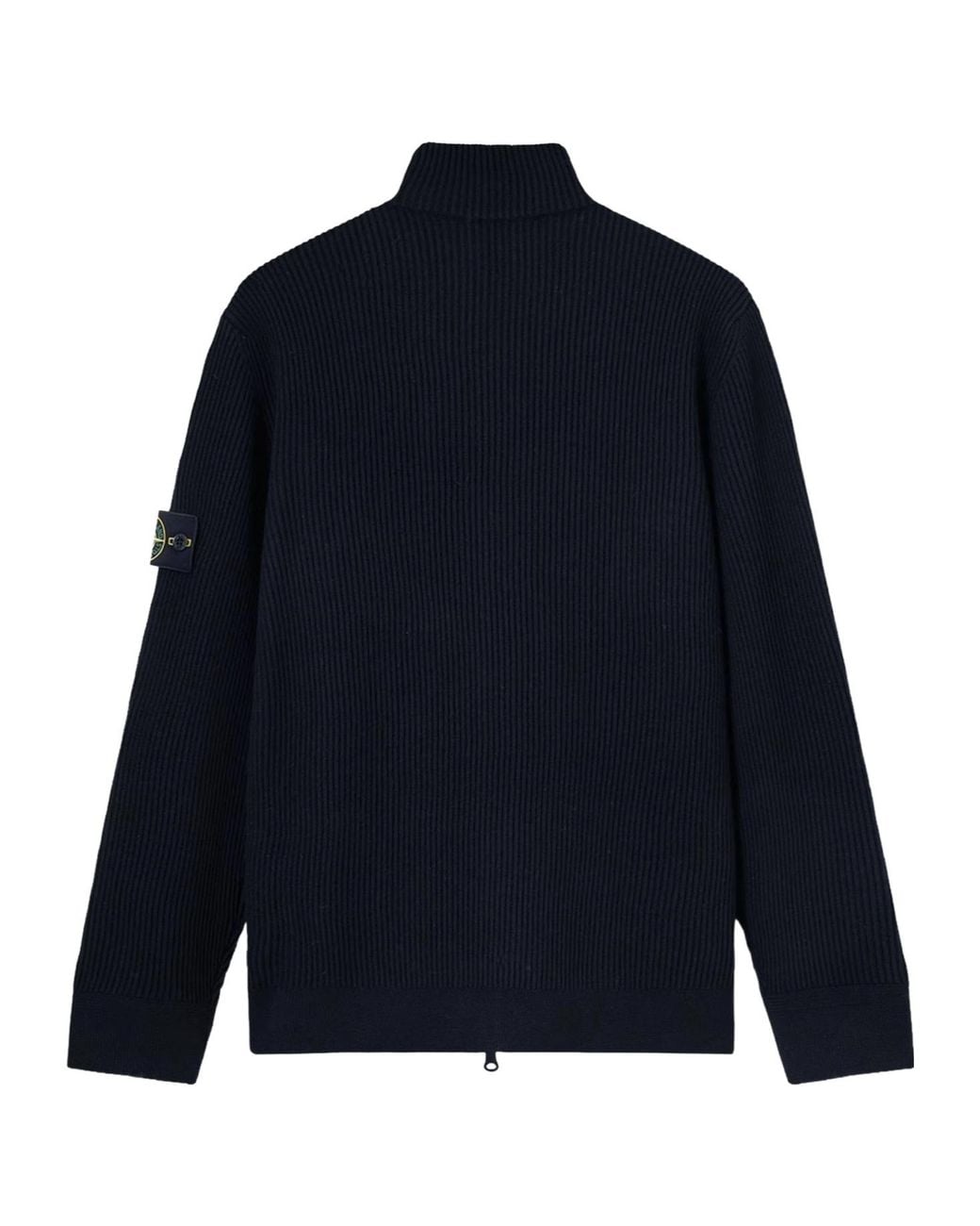 Stone Island Blue Stand-Collar Zip-Up Cardigan for men