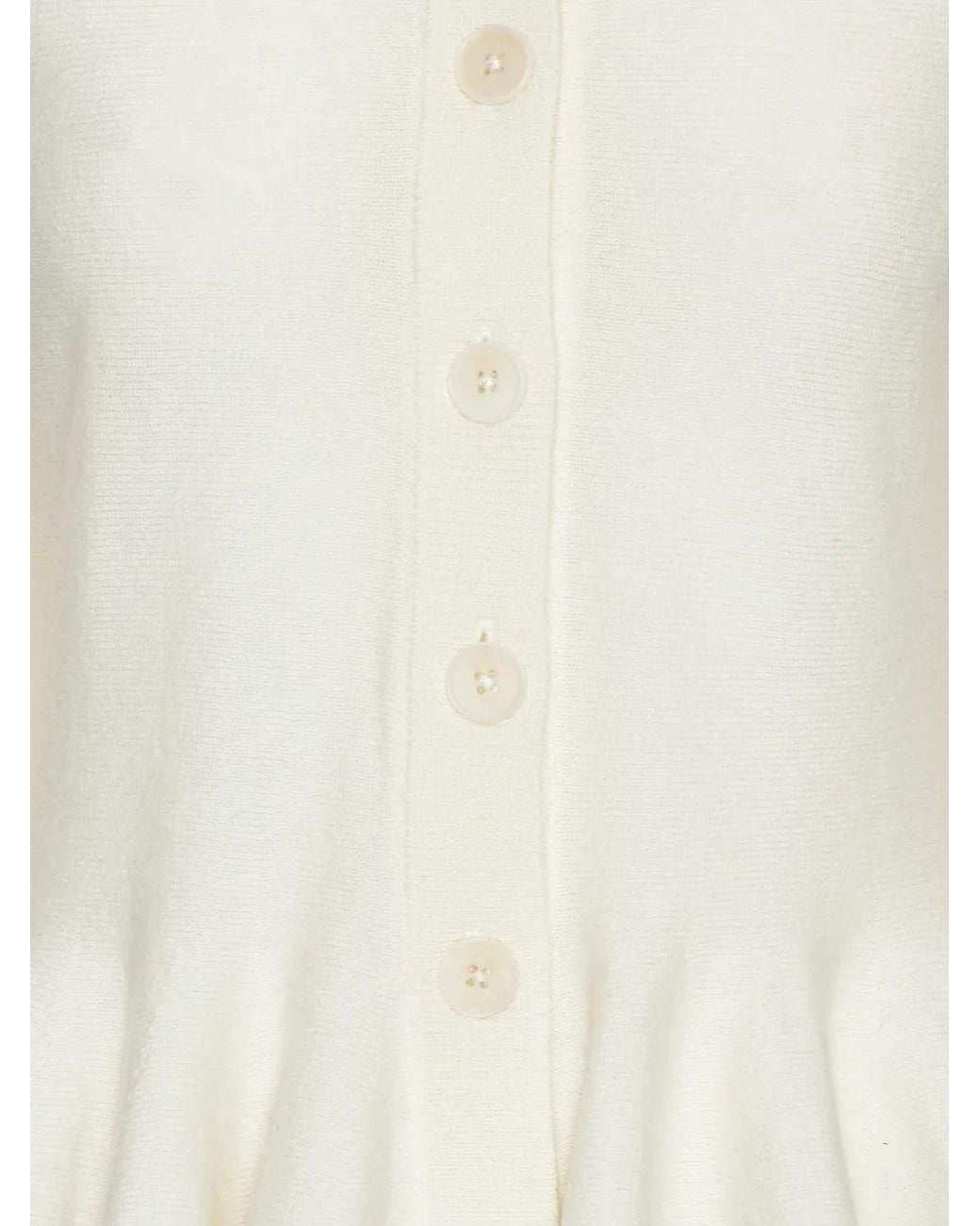 ROTATE BIRGER CHRISTENSEN White Logo-Embroidered Knit Cardigan