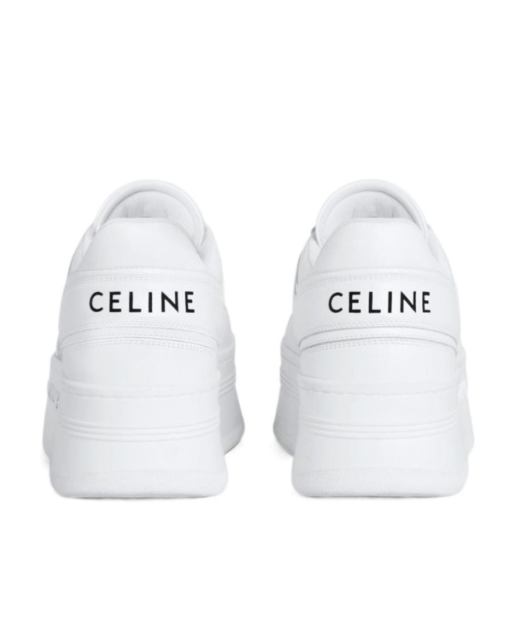 Céline White Block Sneakers With Wedge Outsole