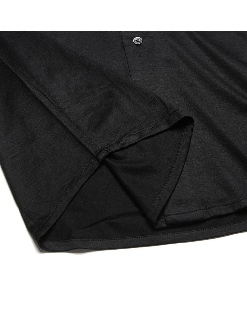 Emporio Armani Black Curved Hem Buttoned Shirt for men