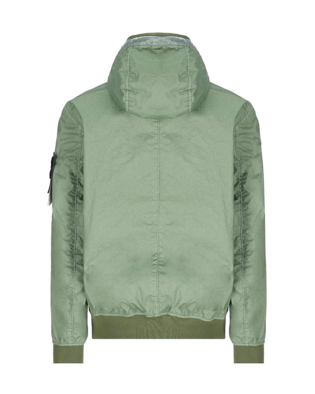 Stone Island Green Logo-Patch Lightweight Jacket for men