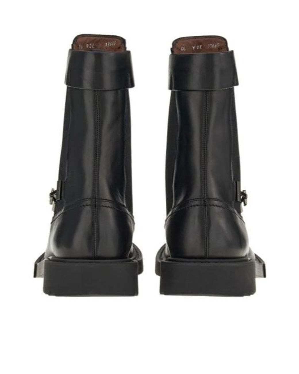 Ferragamo Black Ferragamo Gancini Buckle Lace-Up Combat Boots for men