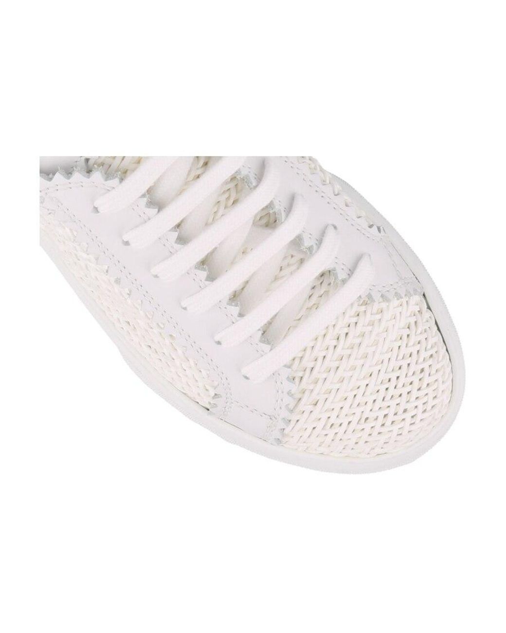 Casadei White Woven Calfskin Sneakers