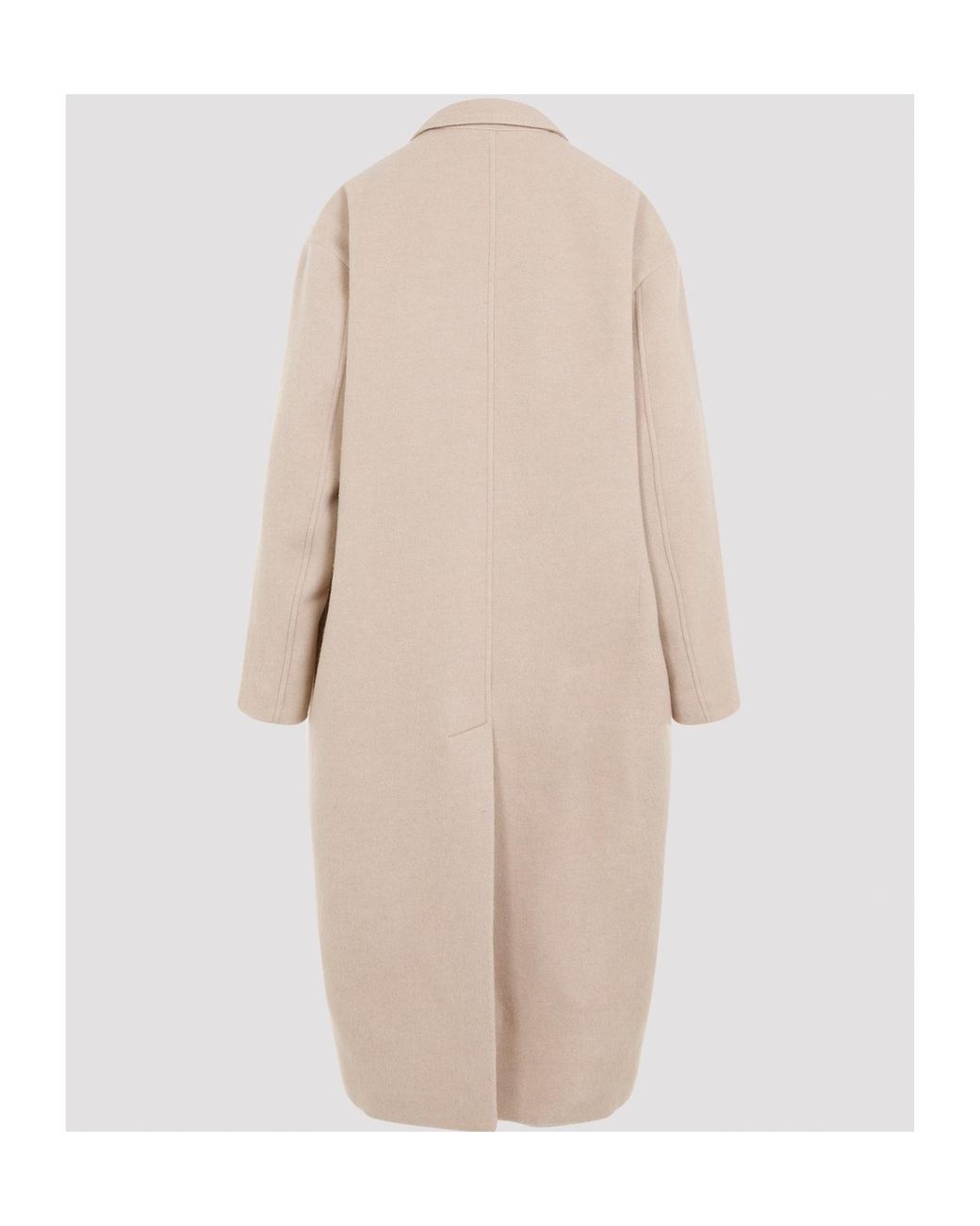 Isabel Marant Natural Efezia Single-Breasted Straight Hem Coat