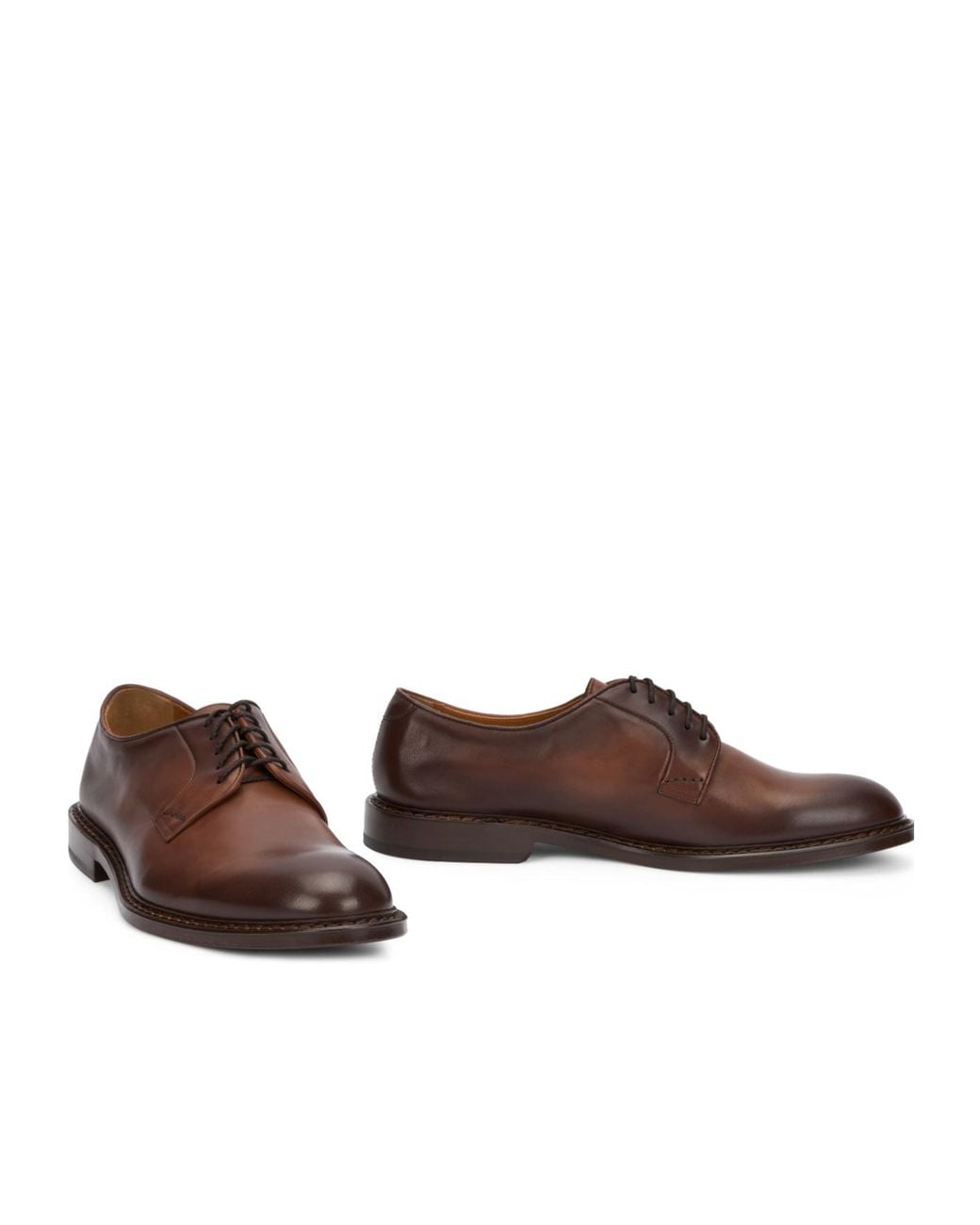 Doucal's Brown Plain Derby Shoes for men