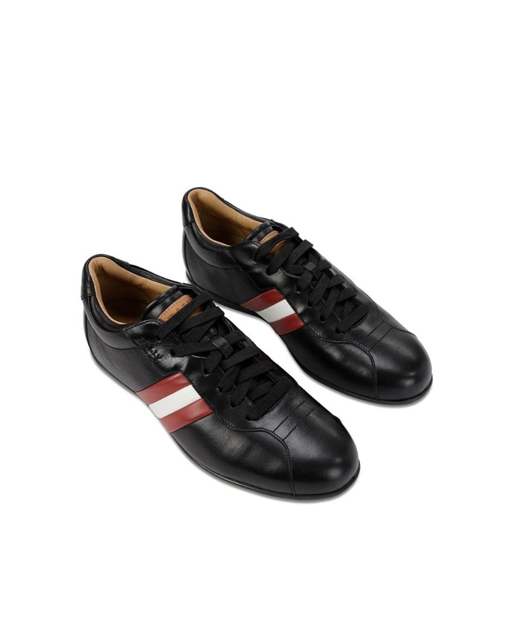 Bally Black Striped Lace-Up Casual Sneakers for men