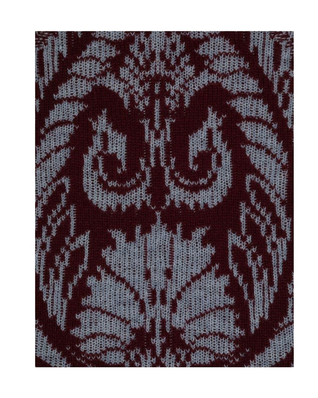 Etro Blue Barocco Jacquard Fringed Scarf