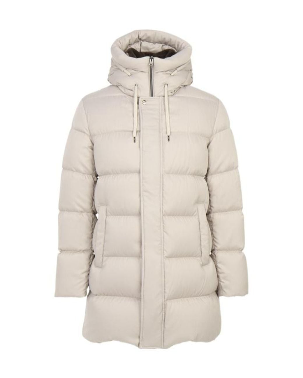 Herno Natural Quilted Hooded Down Jacket for men