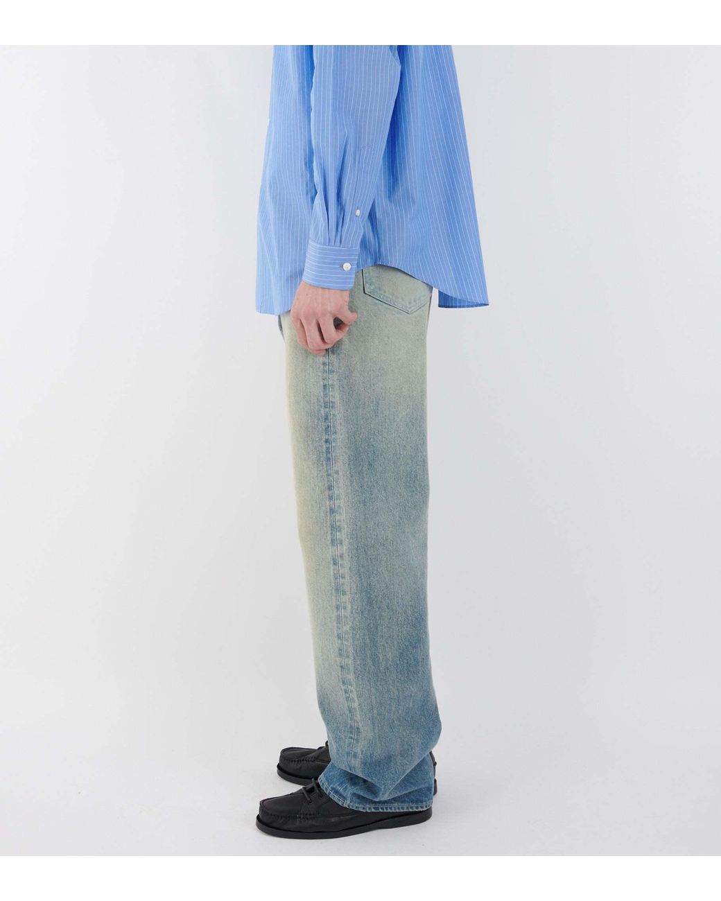 Auralee Blue Belt-Loop Jeans for men