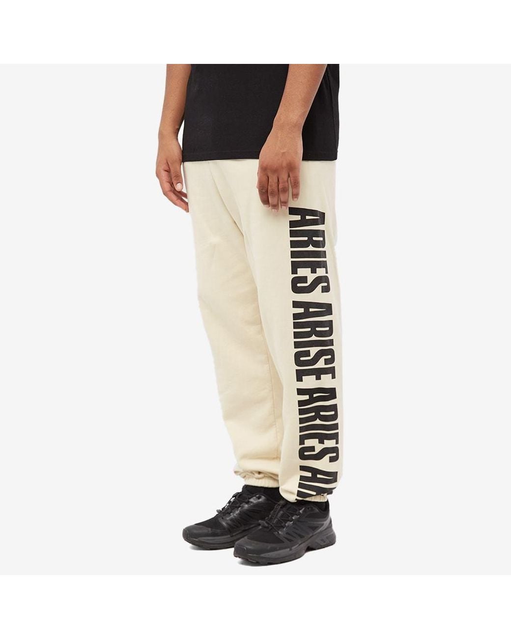 Aries White Cotton Track Pants for men