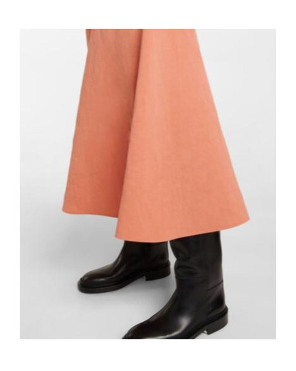 Jil Sander Orange Cotton And Linen Midi Dress