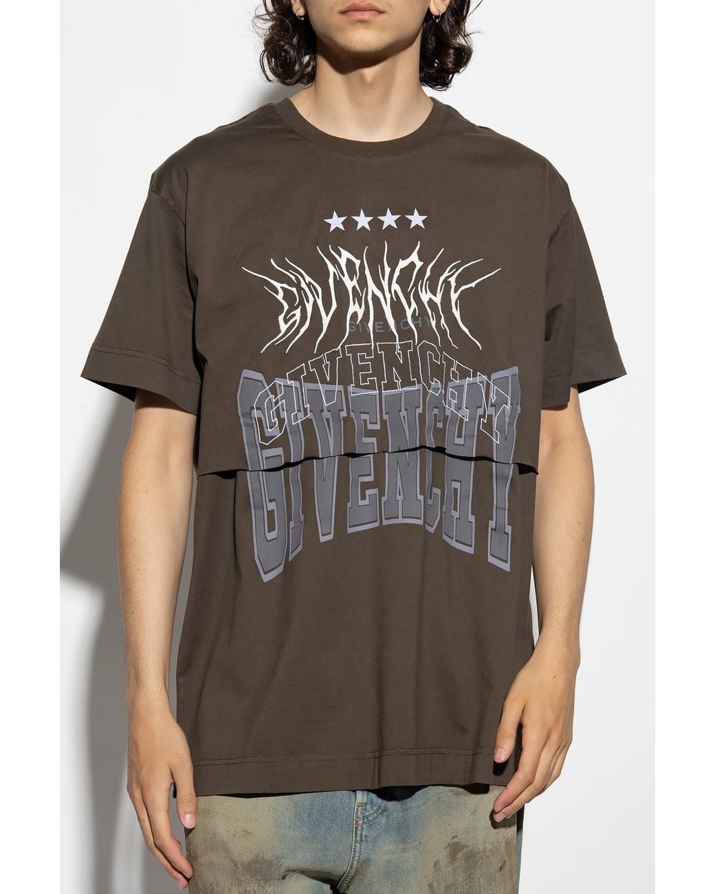 Givenchy Multicolor Layered Cotton T-Shirt for men