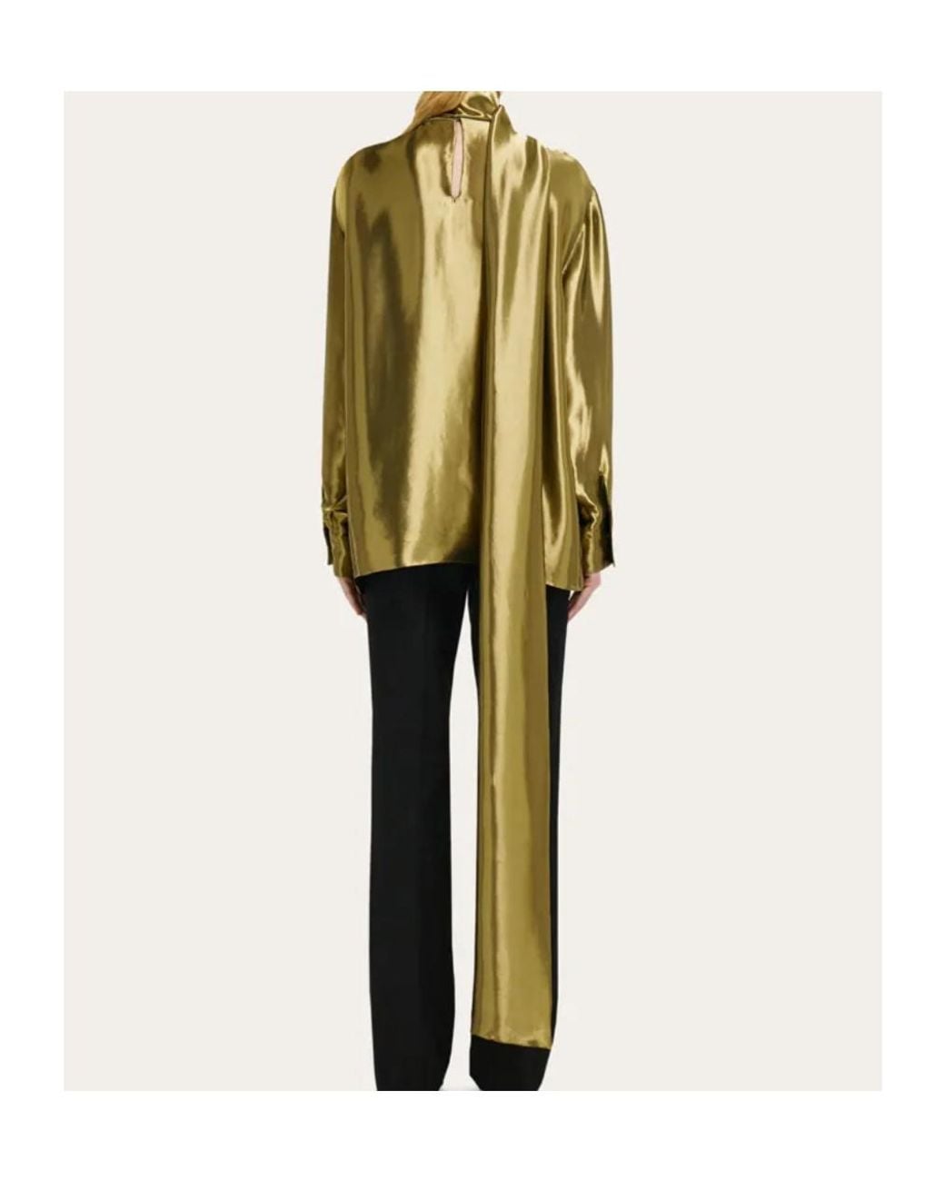 Ferragamo Yellow Liquid Lamé Blouse