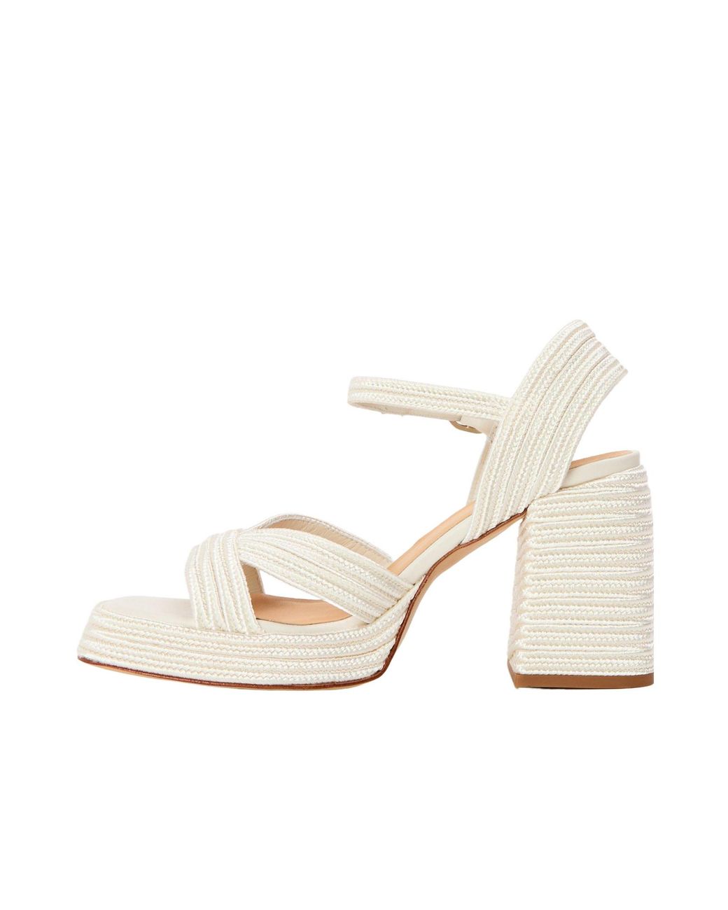 Castaner White Minimalist High-Heeled Sandals