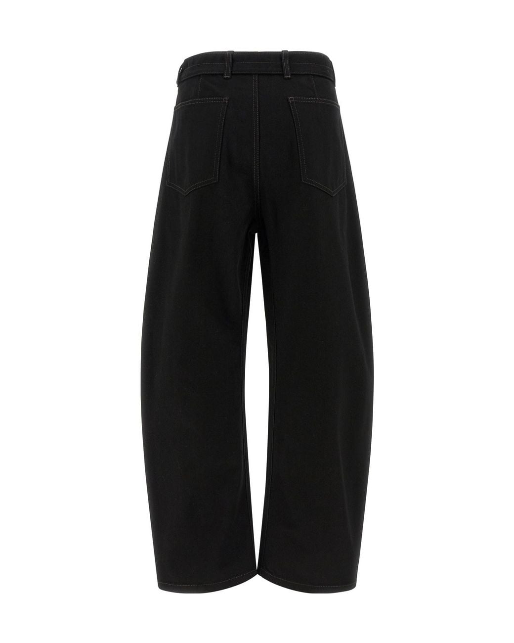 Lemaire Black Belted Straight-Leg Pants for men