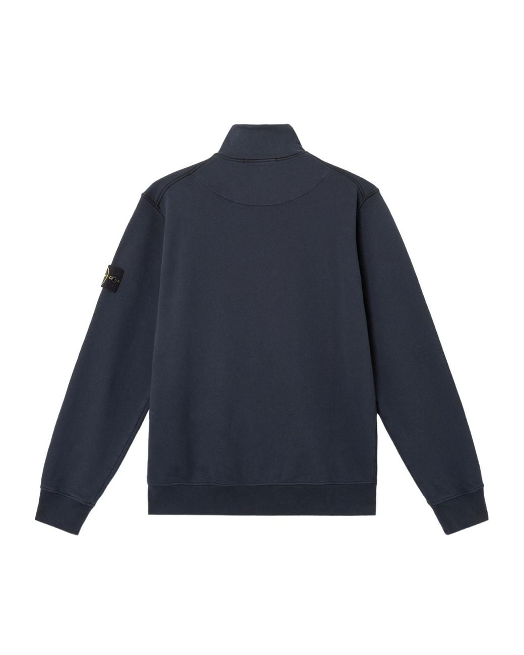 Stone Island Blue Compass Patch Zip Up Sweatshirt for men