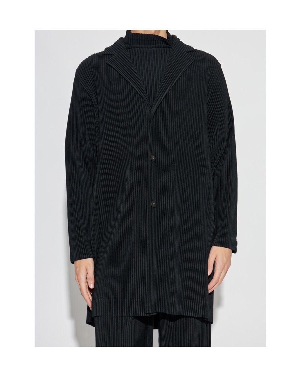 Homme Plissé Issey Miyake Blue Button-Fastening Coat for men