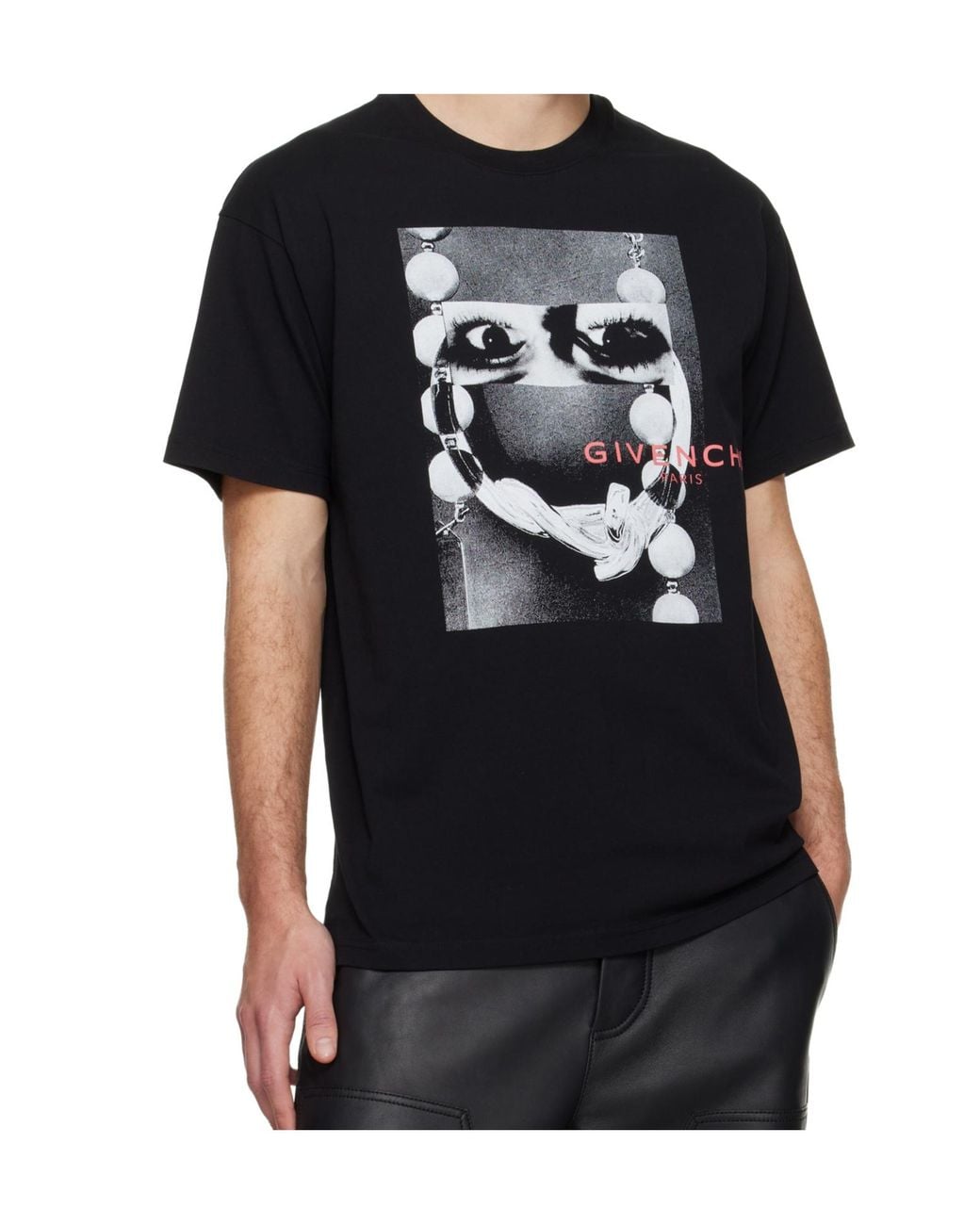 Givenchy Black Graphic Printed Crewneck T-Shirt for men