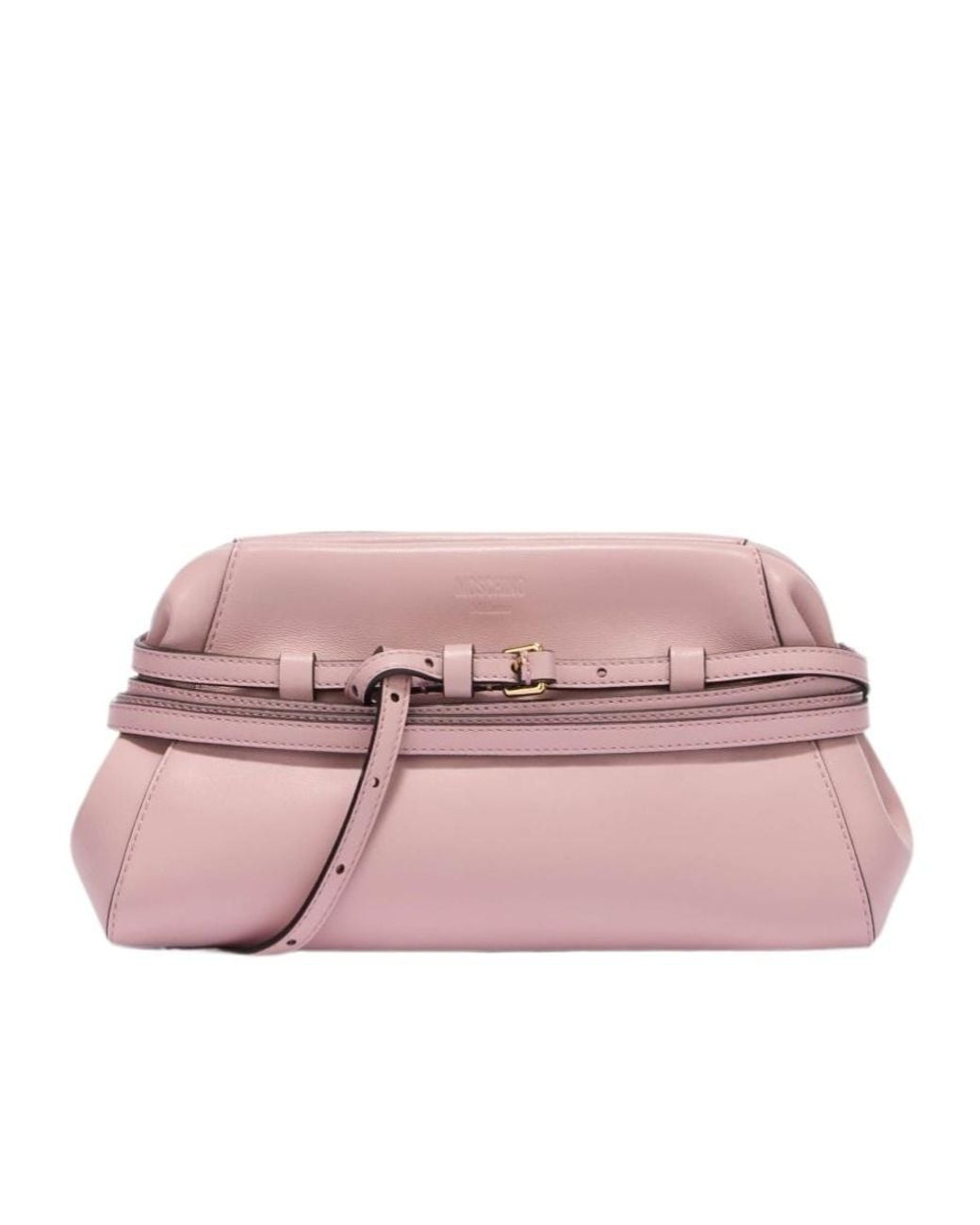 Moschino Pink Belt-Detail Clutch Bag